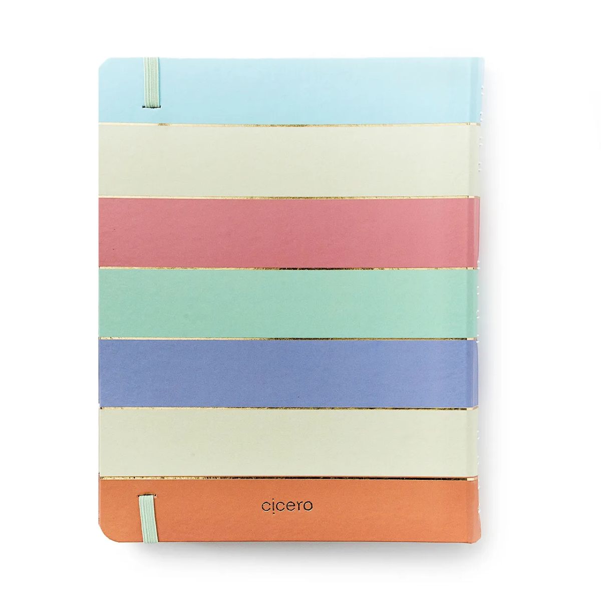 Caderno Criativo Argolado Cicero 17x24cm 90 Folhas Duo Pastel Block Sport Listras Pautado e Pontado