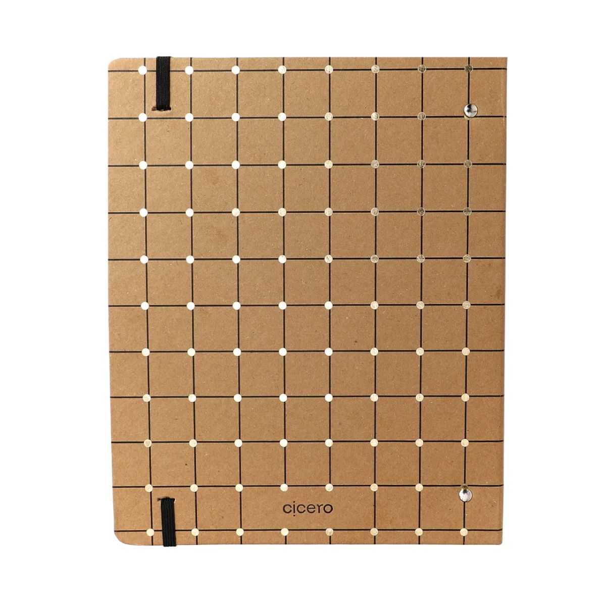 Caderno Criativo Argolado Cicero 17x24cm 90 Folhas Kraft Linha e Ponto Pautado