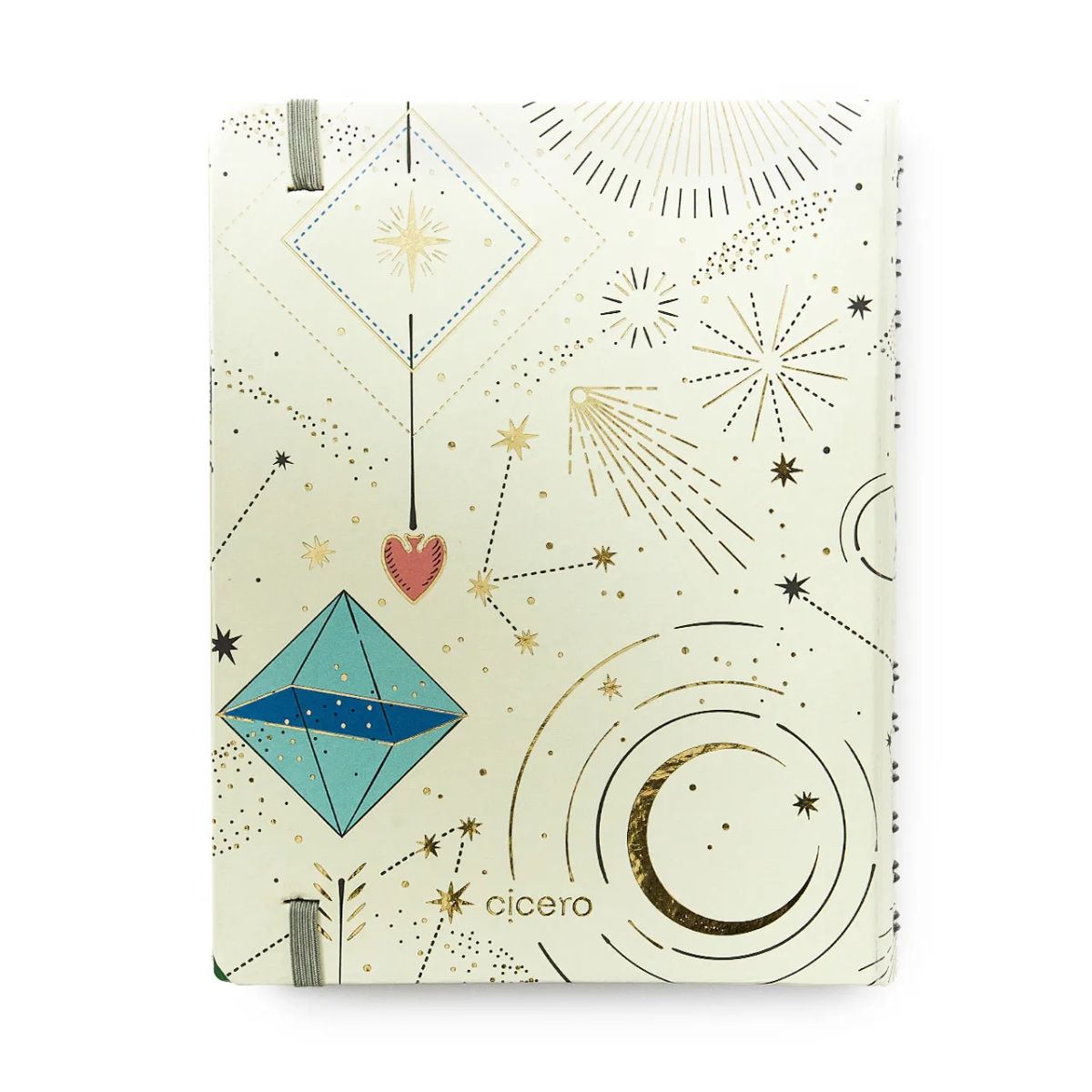 Caderno Criativo Argolado Cicero A5 14,8x21cm 90 Folhas Duo Astral Espaço Tempo Branco Pautado e Pontado