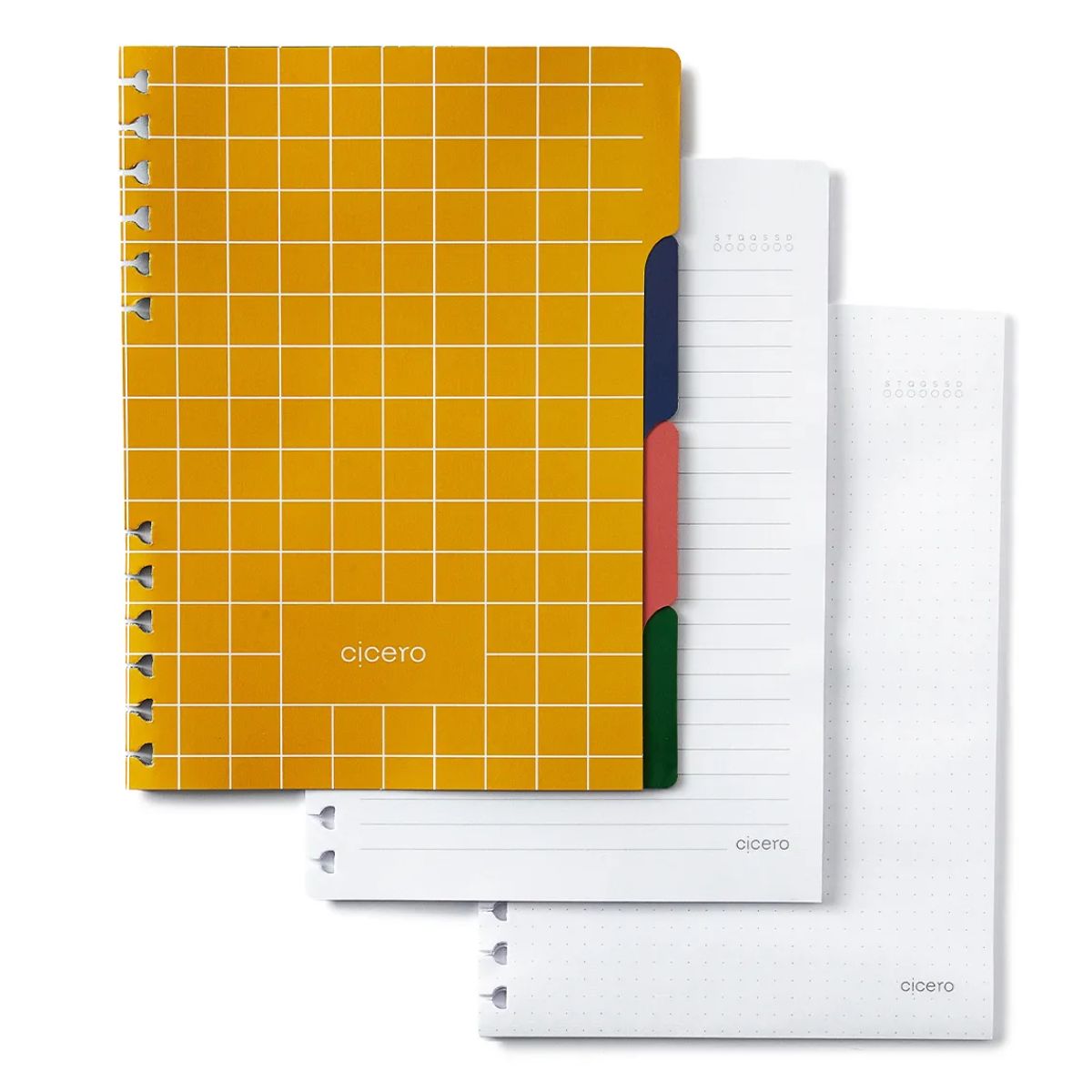 Caderno Criativo Argolado Cicero A5 14,8x21cm 90 Folhas Duo Pastel Block Sport Pautado e Pontado