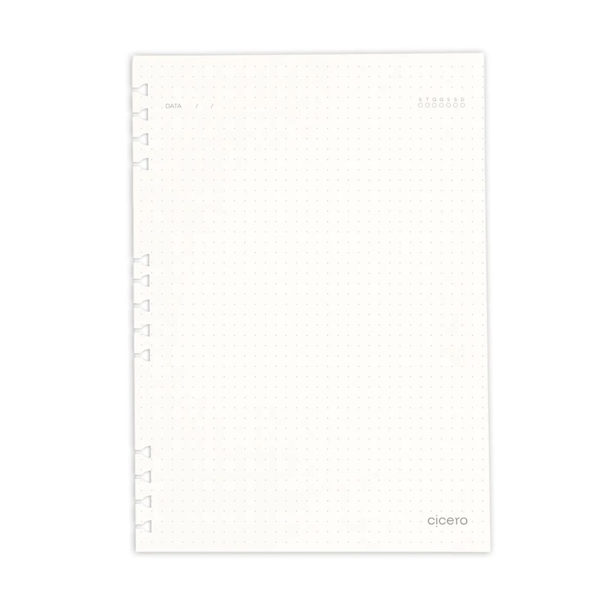 Refil para Caderno Cicero Organizador 17x24cm Pontado 40 Folhas Papel Offset