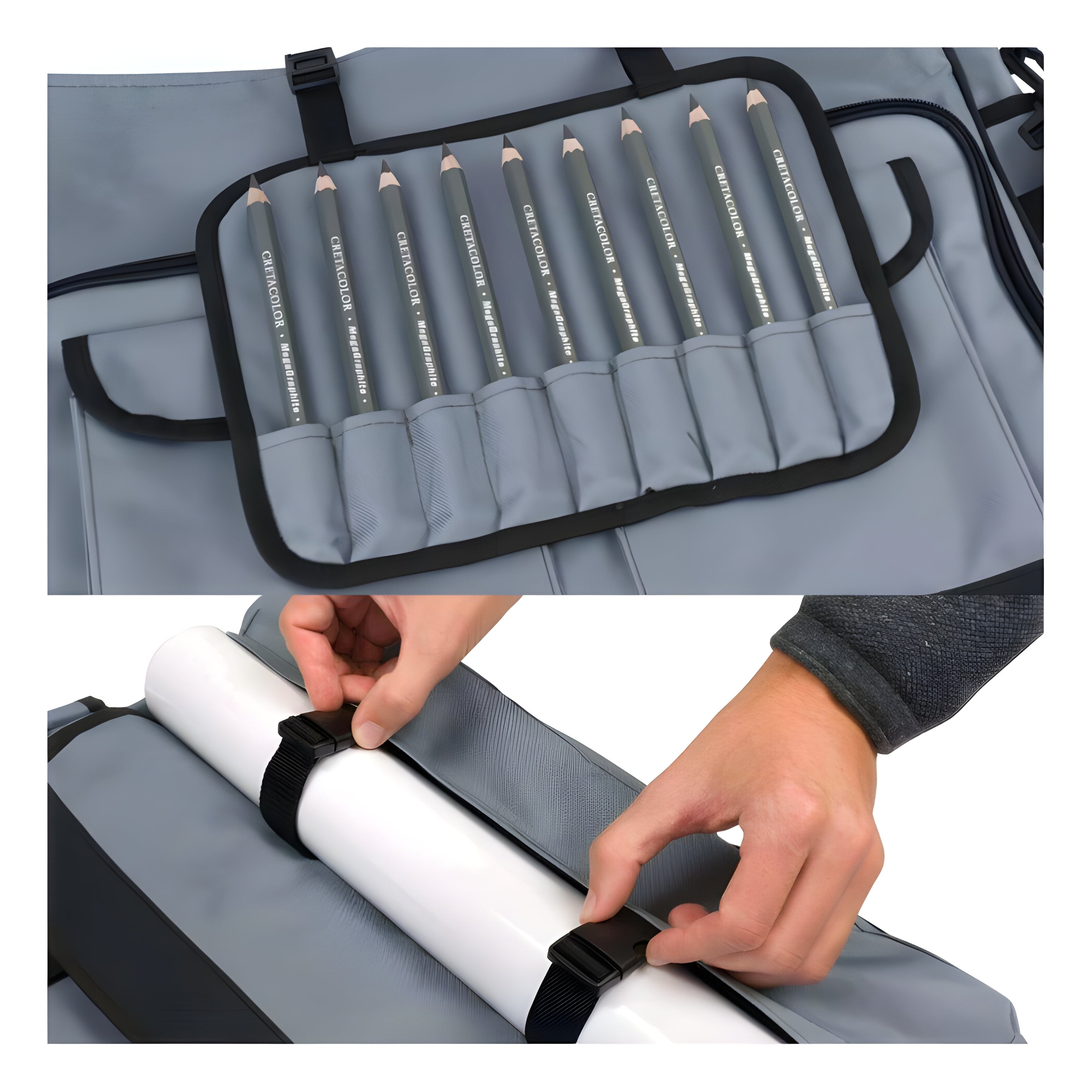 Bolsa Cretacolor com Alça e Divisórias para Material Artístico 47x42x8cm 430 41