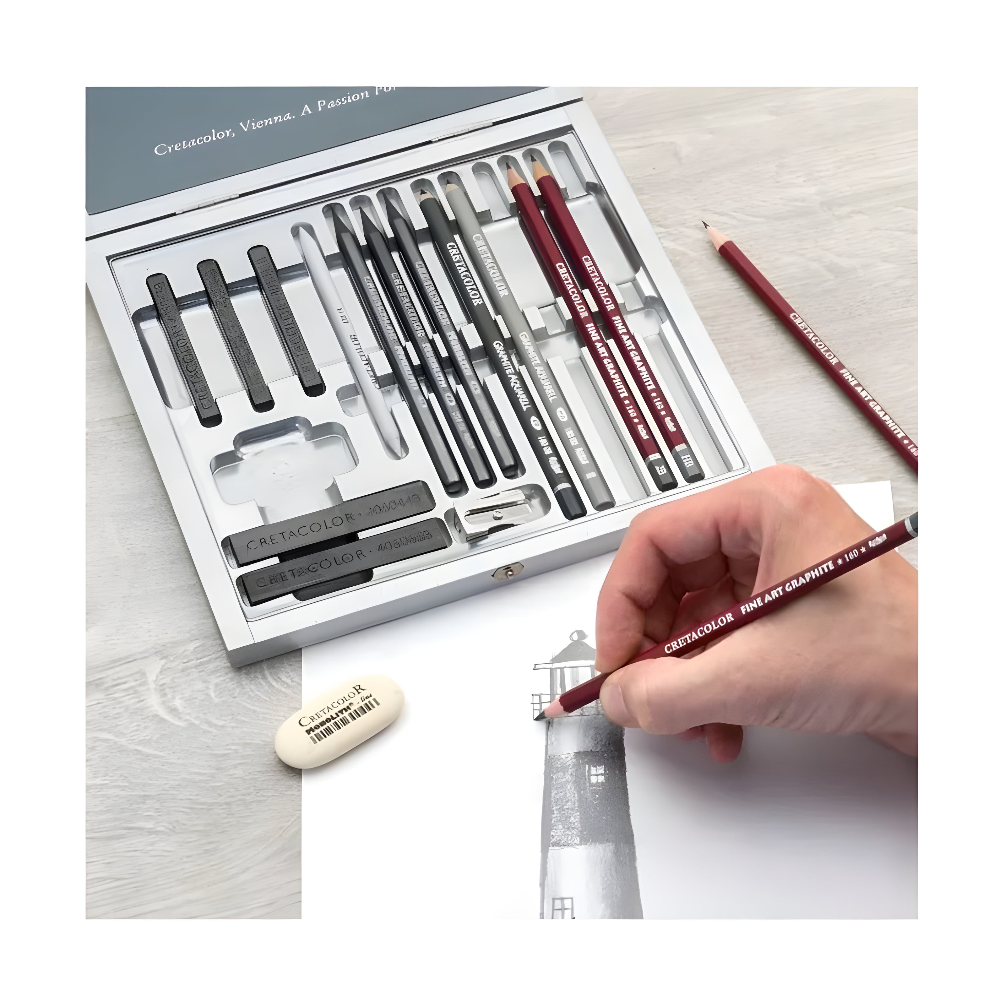 Conjunto para Desenho Cretacolor Silver Box com 17 Itens 400 17