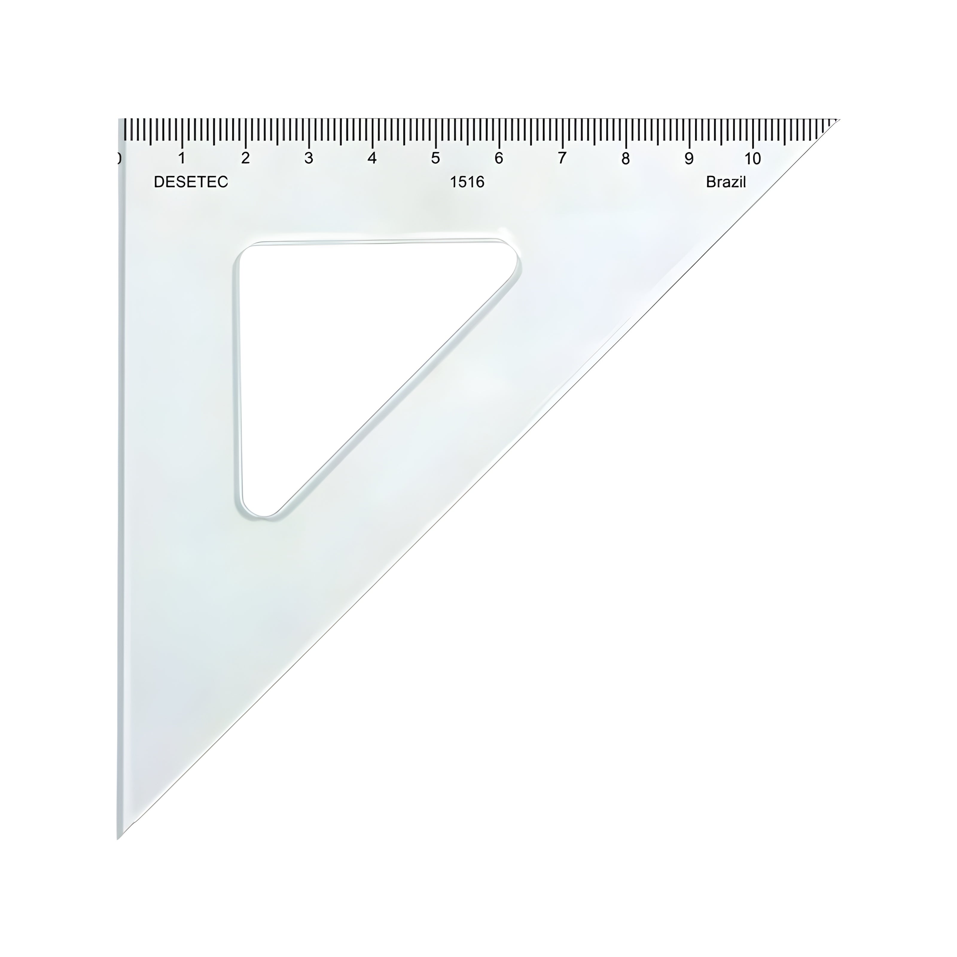 Esquadro Acrílico Trident 16cm com Escala - Ângulo 45° - Usinagem de Alta Precisão - Modelo 1516

