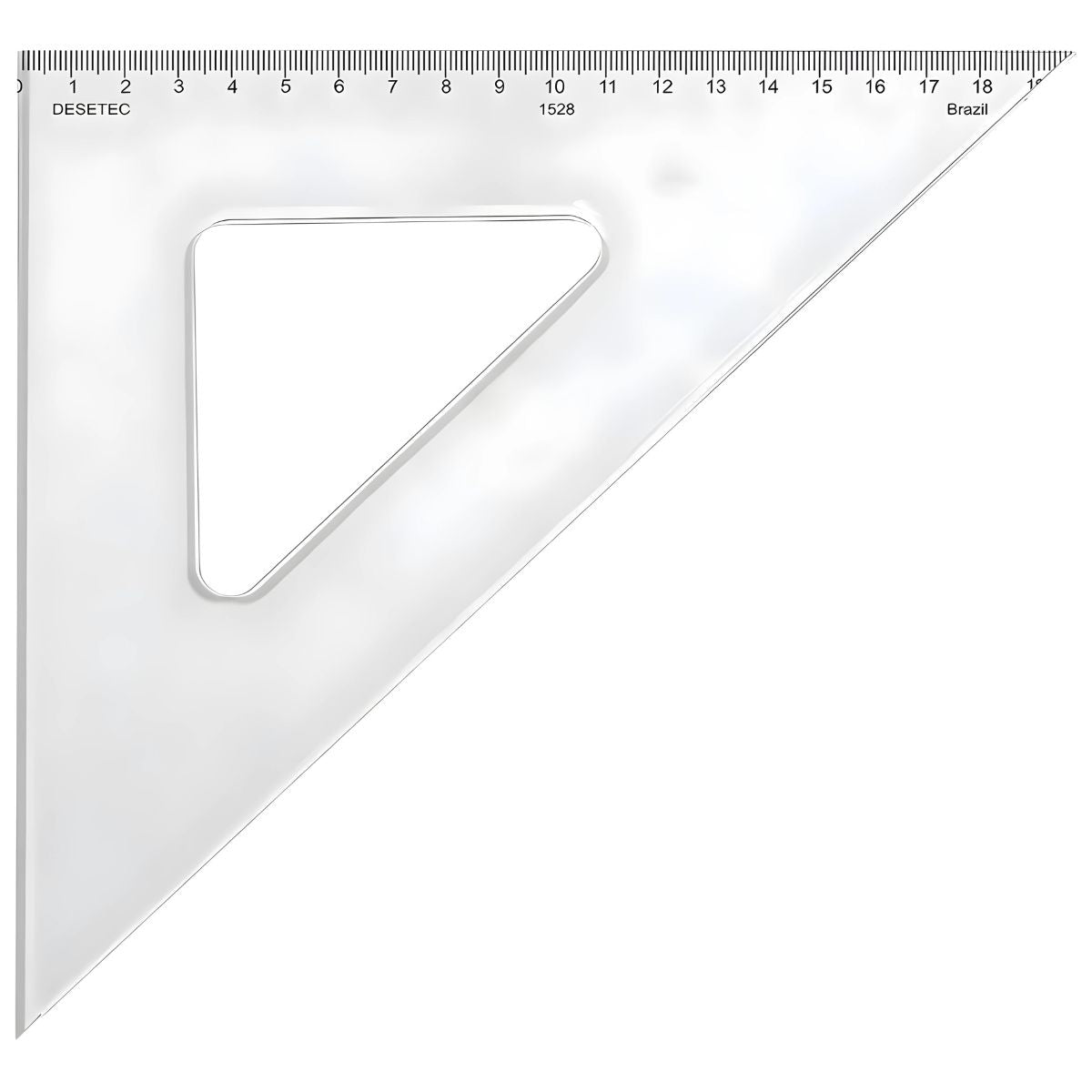 Esquadro Acrílico Trident 32cm sem Escalas - Ângulos 45° 45° 90° - Usinagem de Alta Precisão - Modelo 2532
