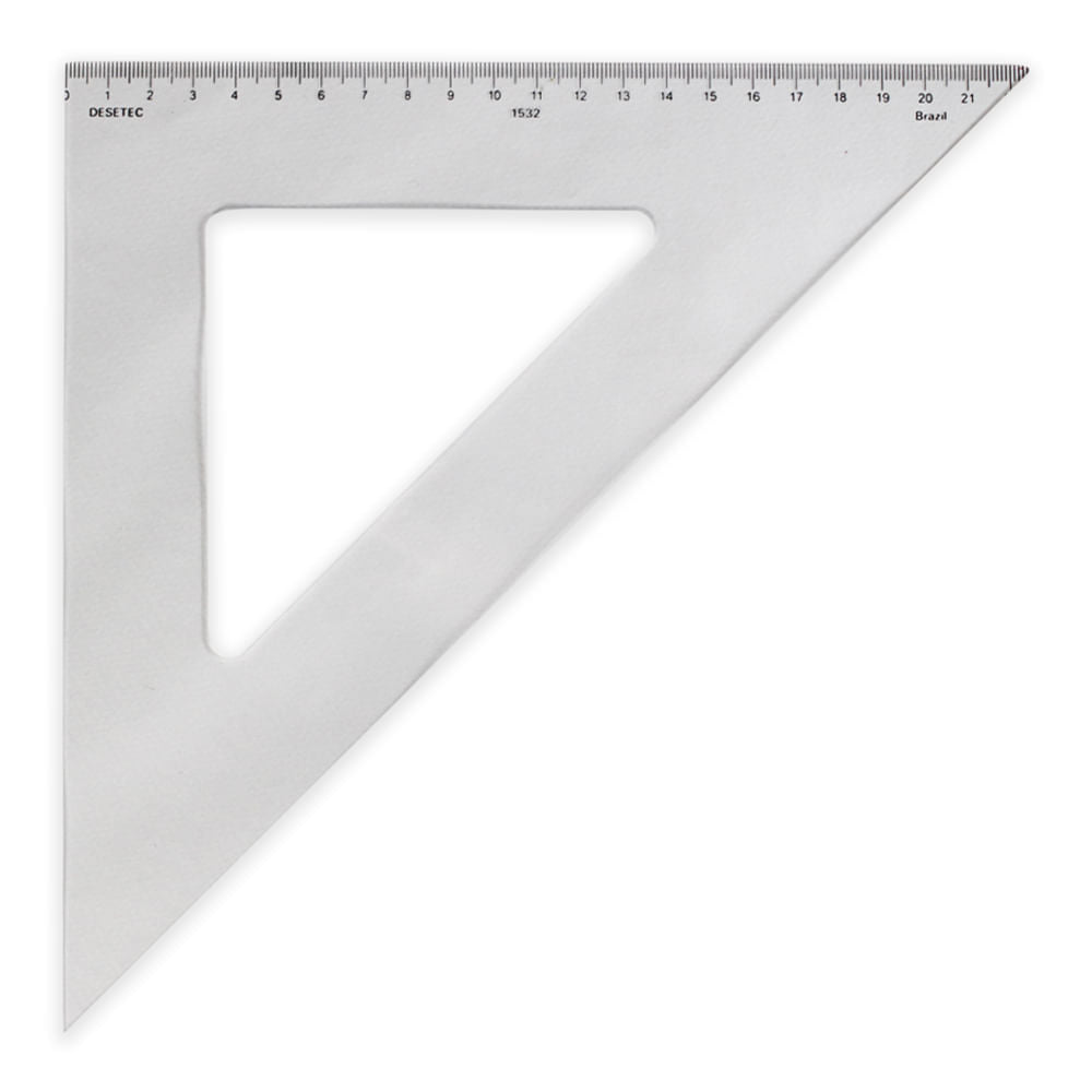 Esquadro Acrílico Trident 32cm com Escala - Ângulo 45° - Usinagem de Alta Precisão - Modelo 1532
