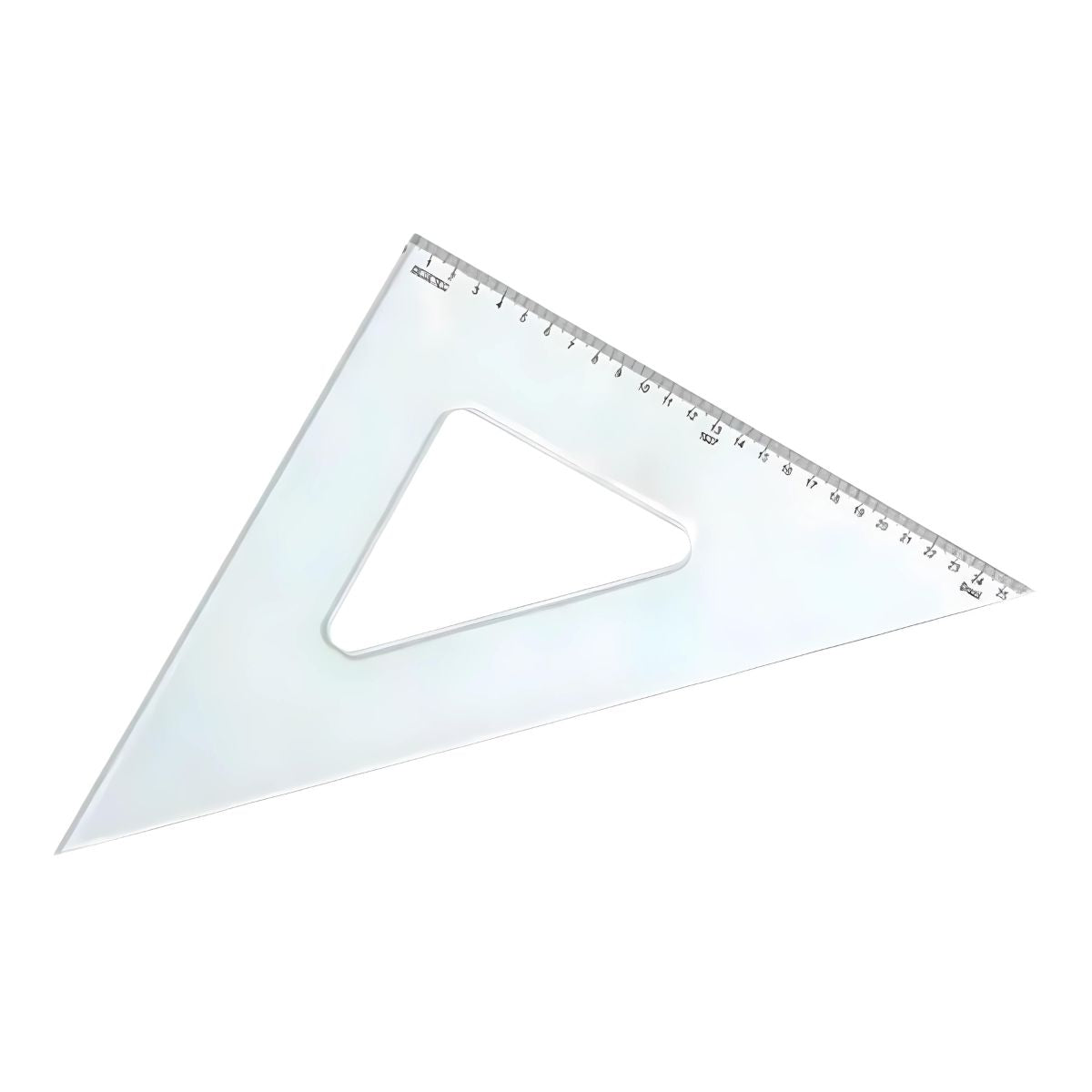 Esquadro Acrílico Trident 37cm com Escala - Ângulo 45° - Usinagem de Alta Precisão - Modelo 1537
