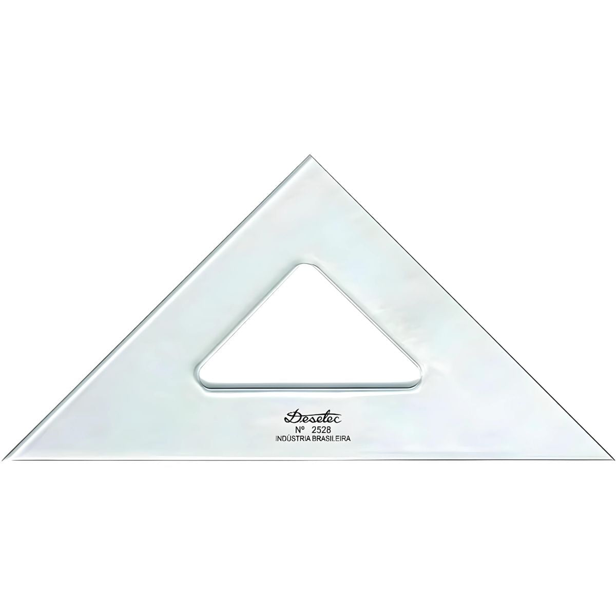 Esquadro Acrílico Trident 28cm sem Escalas - Ângulos 45° 45° 90° - Usinagem de Alta Precisão - Modelo 2528
