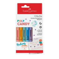 Caneta Esferográfica Retrátil Poly Candy Colors 0,7mm com 5 Cores - Faber-castell Es/prtcc07