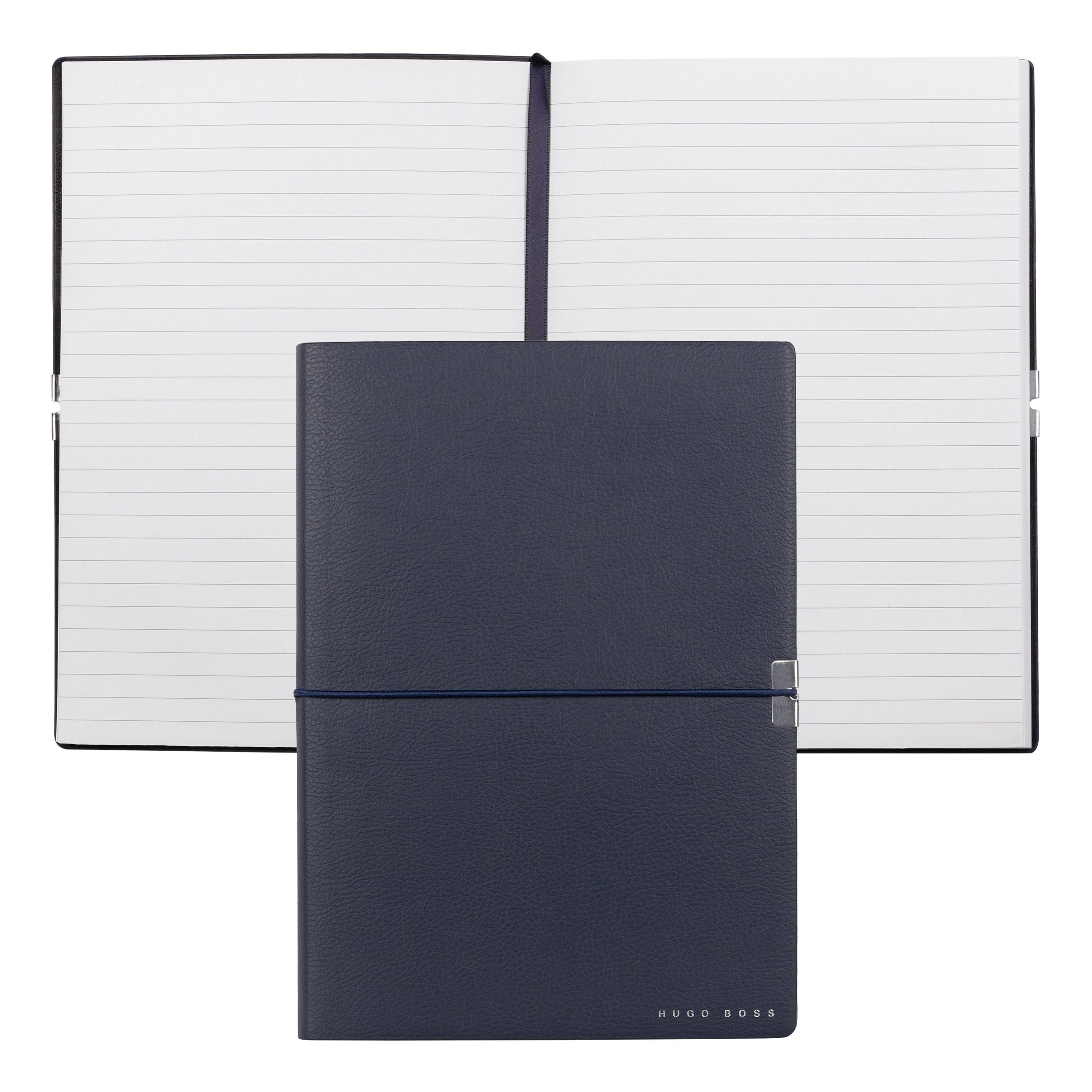 Caderno A5 Elegance Storyline Azul Marinho 80 Folhas Pautadas 100g/m² - Hugo Boss - Hnh124nl