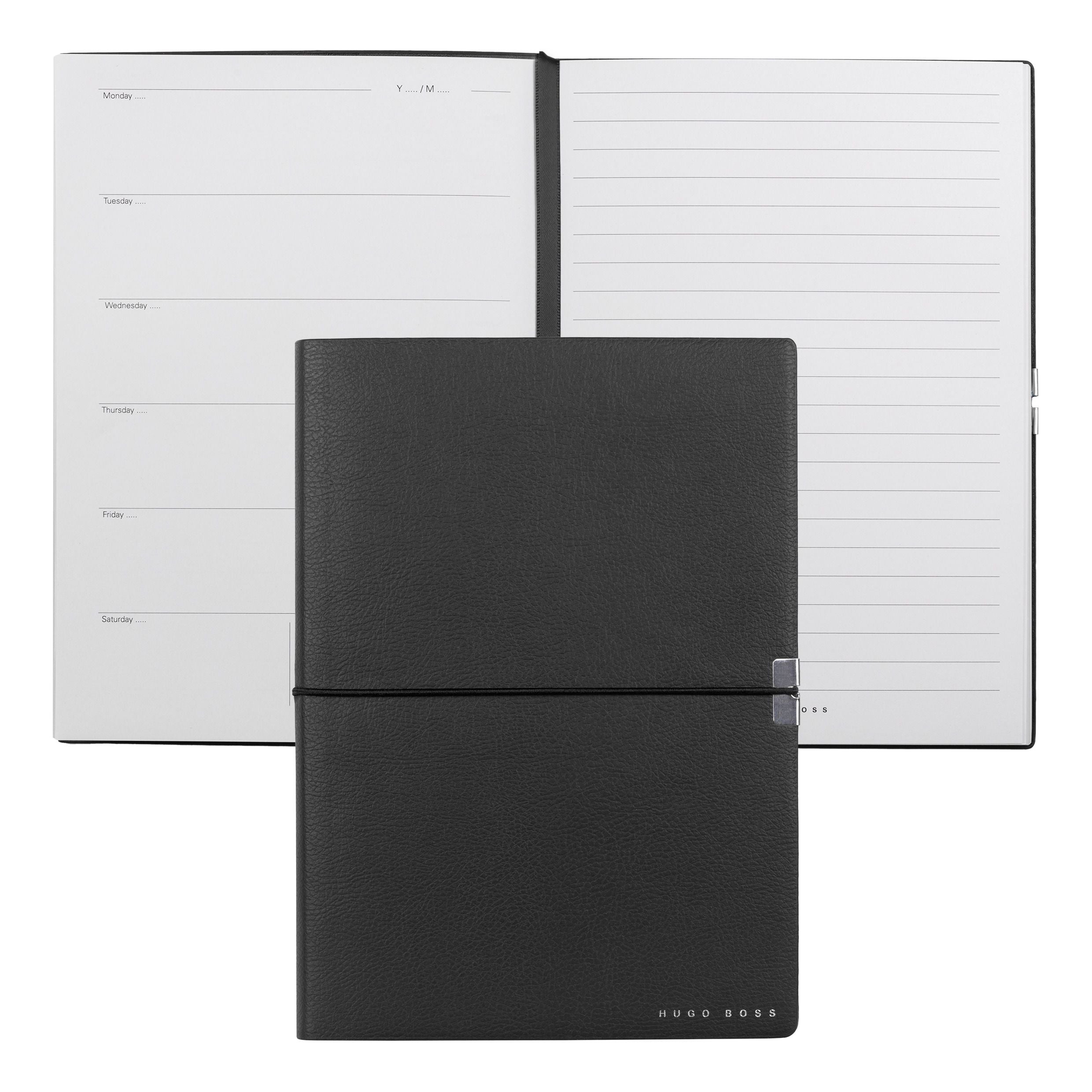 Caderno A5 Elegance Storyline Preto Agenda Semanal sem Data 80 Folhas 100g/m² - Hugo Boss - Hnh124aa
