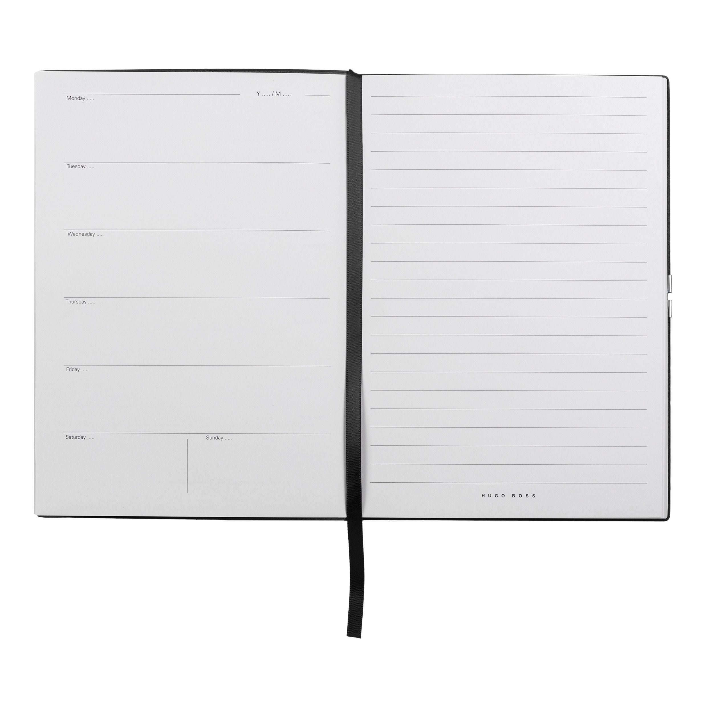 Caderno A5 Elegance Storyline Preto Agenda Semanal sem Data 80 Folhas 100g/m² - Hugo Boss - Hnh124aa