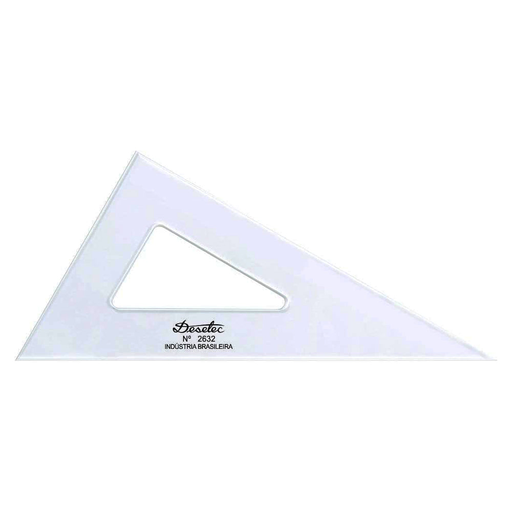 Esquadro Acrílico Trident 32cm sem Escalas - Ângulos 30° 60° 90° - Usinagem de Alta Precisão - Modelo 2632
