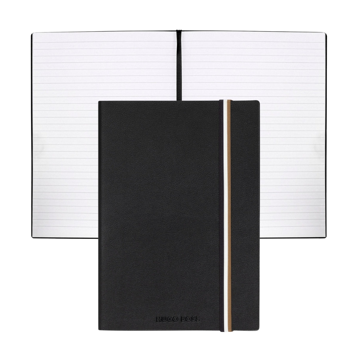 Caderno A5 Iconic Preto 80 Folhas Pautadas 80g/m² - Hugo Boss - Hnh321al