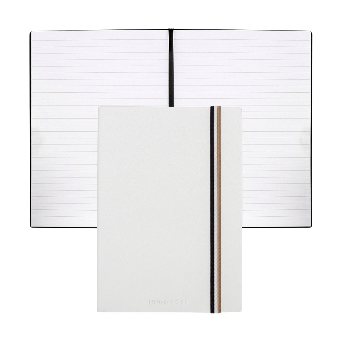 Caderno A5 Iconic Branco 80 Folhas Pautadas 80g/m² - Hugo Boss - Hnh321wl