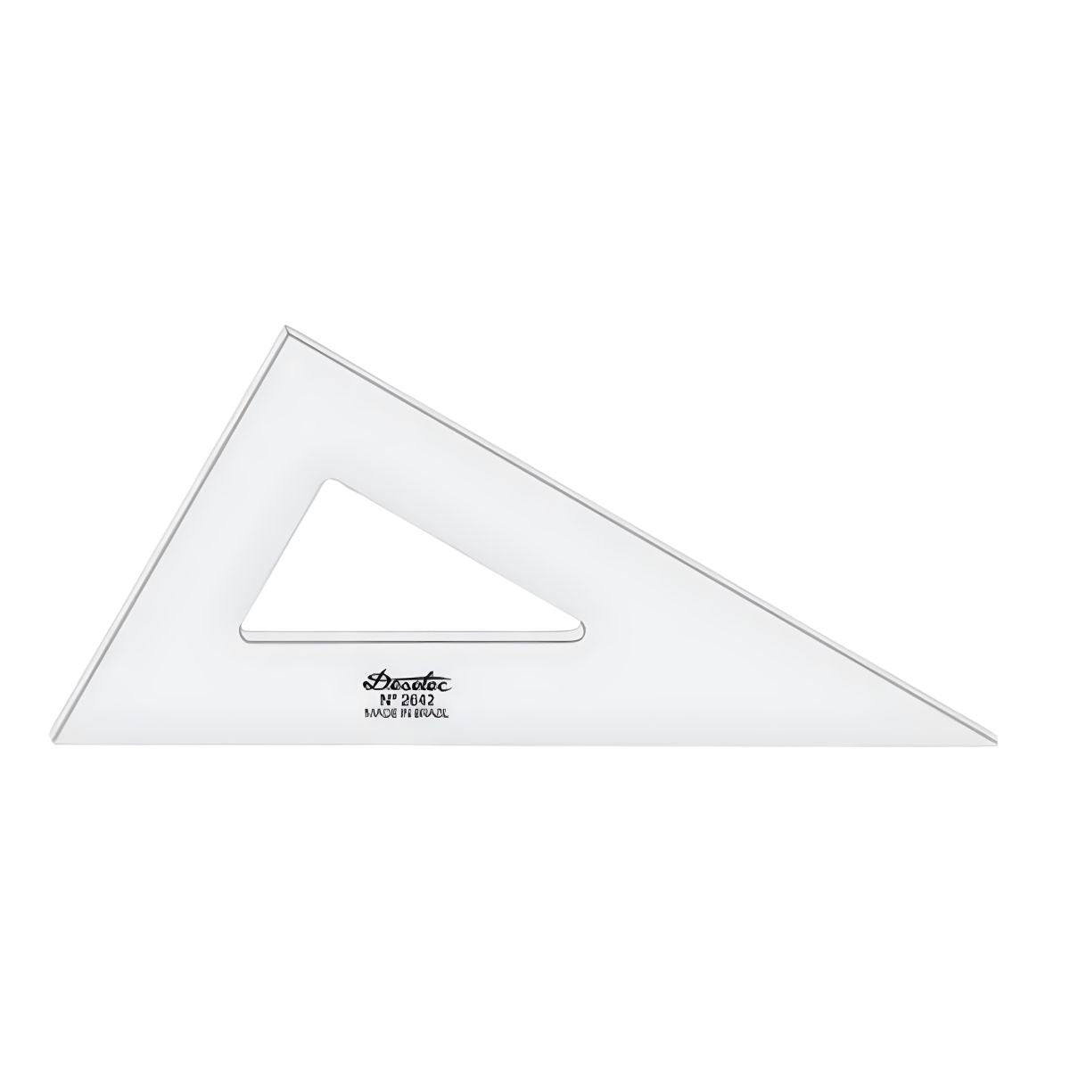Esquadro Acrílico Trident 42cm sem Escalas - Ângulos 30° 60° 90° - Usinagem de Alta Precisão - Modelo 2642

