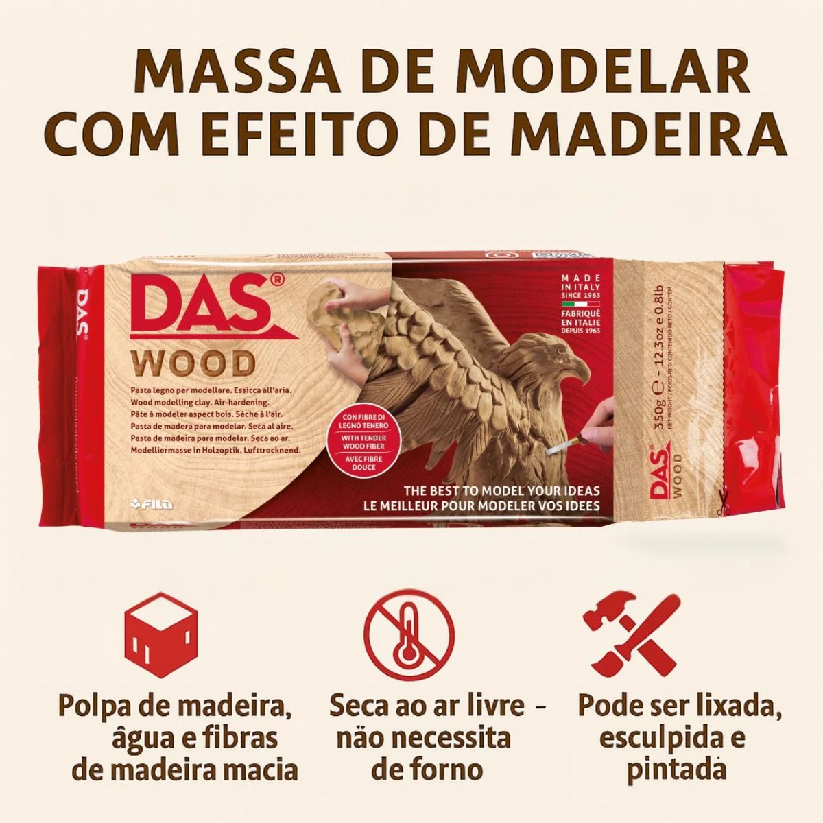 Massa de Modelar das 700g/m² - Wood 