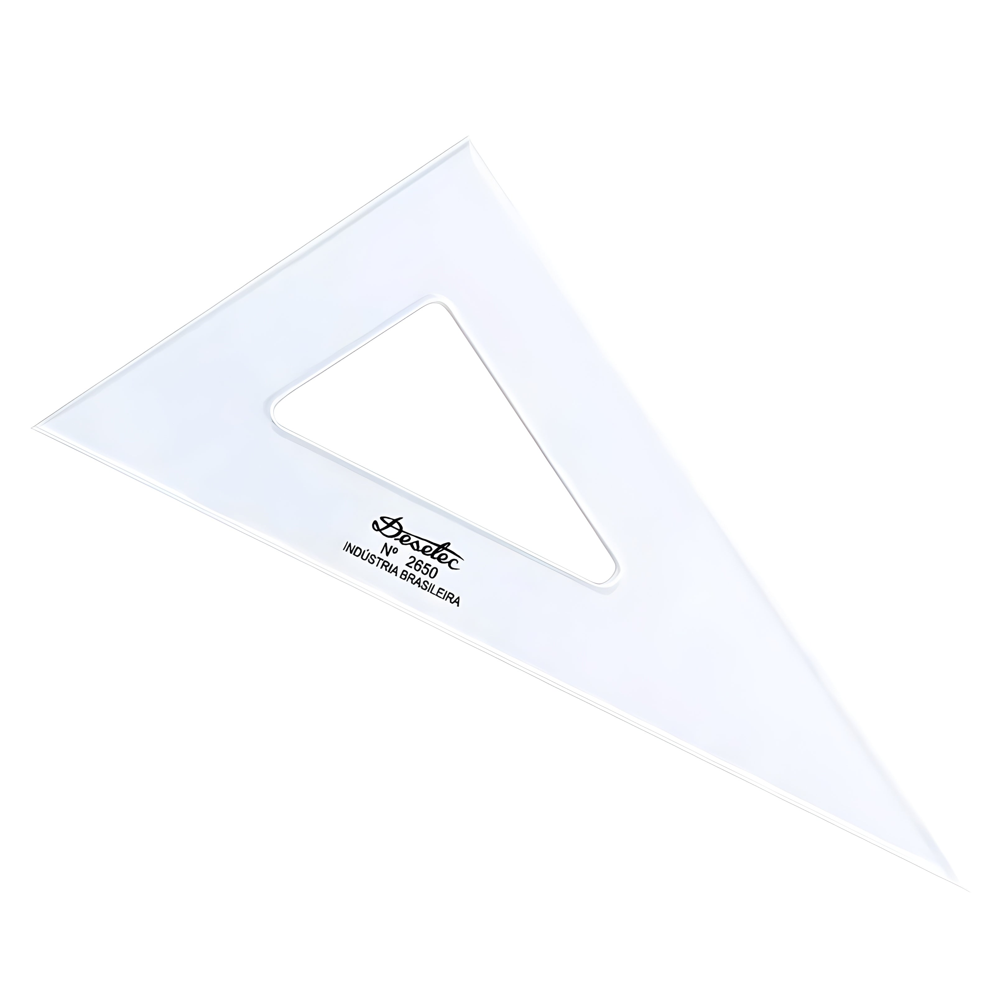 Esquadro Acrílico Trident 50cm sem Escalas - Ângulo 60° - Usinagem de Alta Precisão - Modelo 2650
