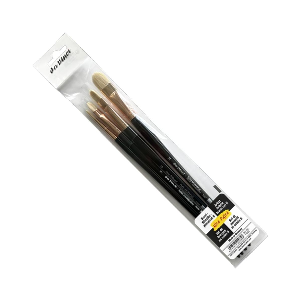 Kit Pincel da Vinci Cerdas Básicas Ii com 4 Unidades - Série 7407 e 7707 Língua de Gato e Redondo