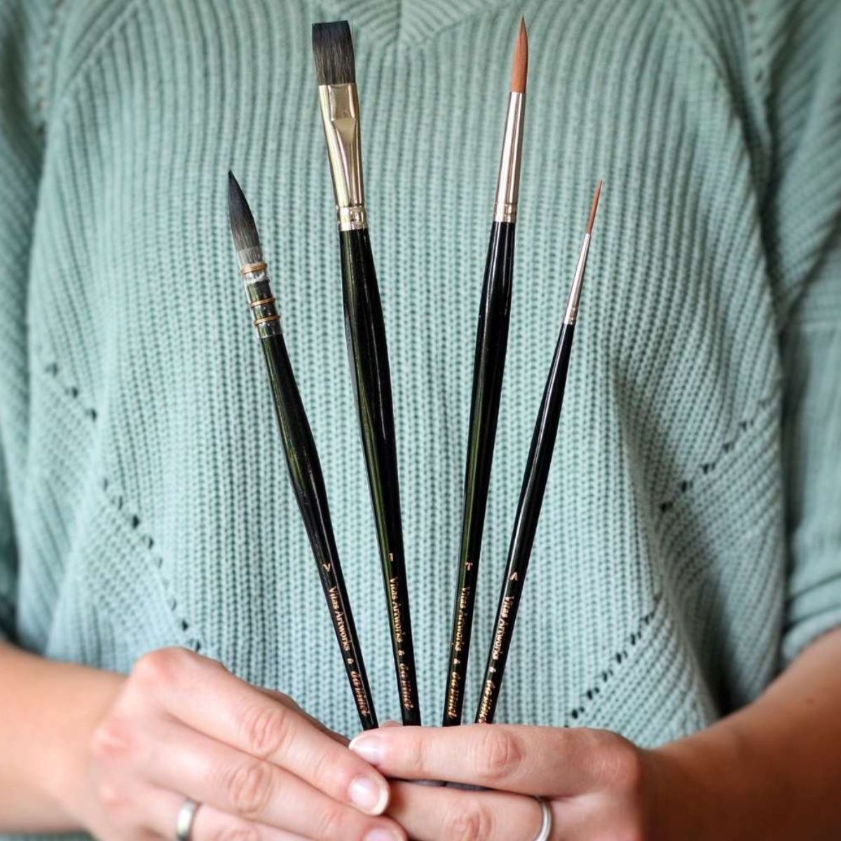 Kit Pincel Vitas Artworks Watercolour com 4 Unidades - Pincéis para Aquarela Profissional