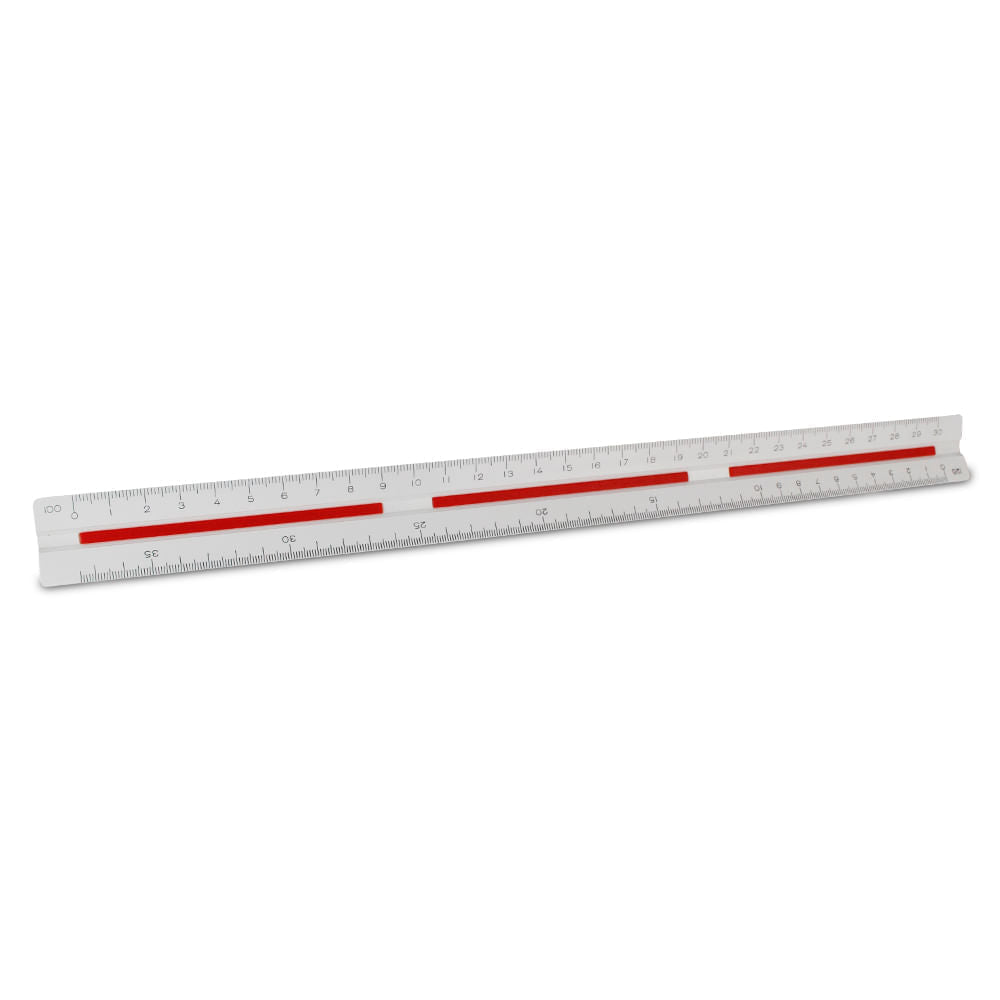 Escalímetro Trident 30cm Triangular com Escalas Técnicas Injetadas - Modelo 7830-1
