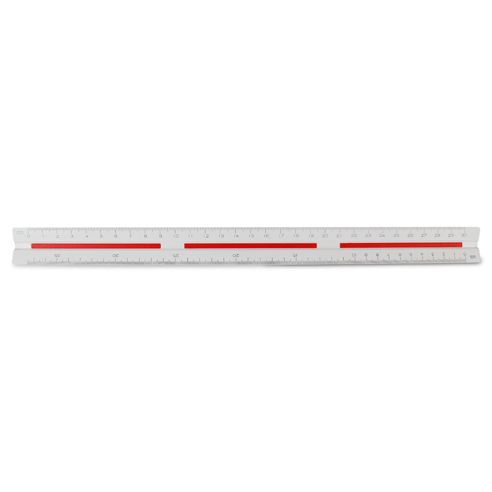 Escalímetro Trident 30cm Triangular com Escalas Técnicas Injetadas - Modelo 7830-1