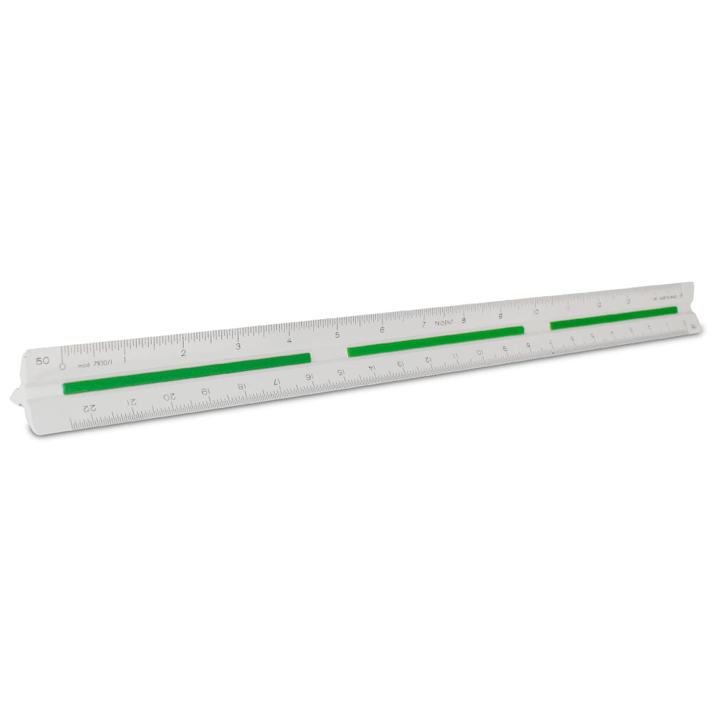 Escalímetro Trident 30cm Triangular com Escalas Técnicas Injetadas - Modelo 7830-1
