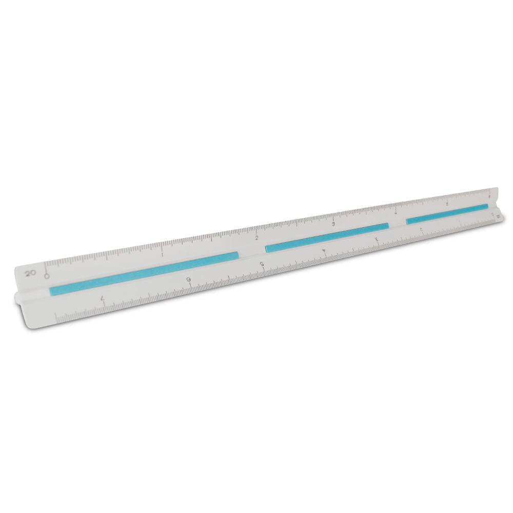 Escalímetro Trident 30cm Triangular com Escalas Técnicas Injetadas - Modelo 7830-1