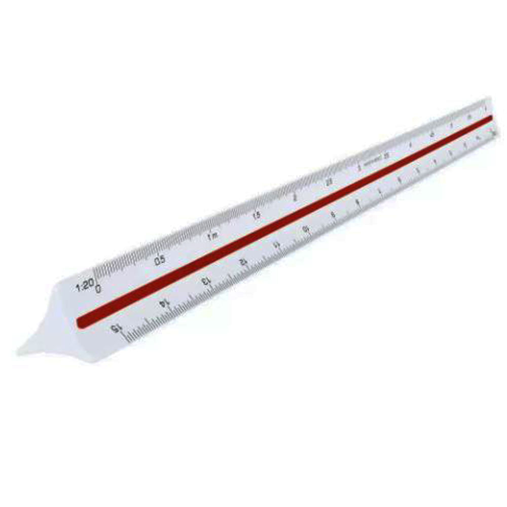 Escalímetro Trident 30cm Triangular em Abs com Escalas em Baixo Relevo - Modelo 7830-2