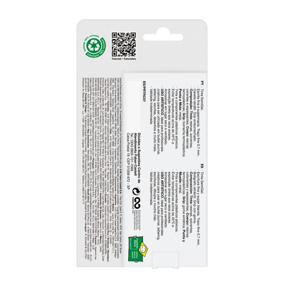 Caneta Esferográfica Retrátil Poly Radiant Colors 0,7mm com 5 Cores - Faber-castell Es/prtrc07