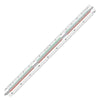 Escalímetro Trident Profissional 30cm Triangular em Abs com Escalas Técnicas em Baixo Relevo - Modelo 7830-3