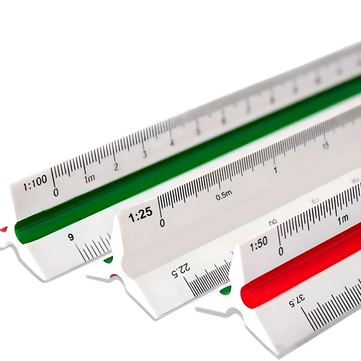 Escalímetro Trident Profissional 30cm Triangular em Abs com Escalas Técnicas em Baixo Relevo - Modelo 7830-3
