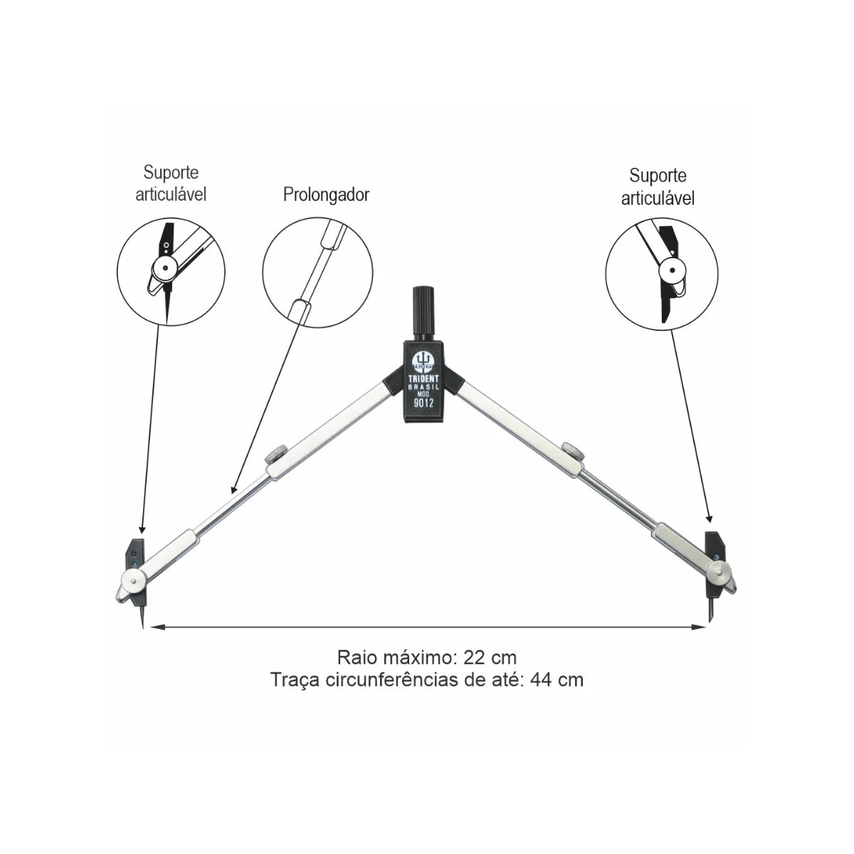 Compasso Técnico Trident para Estudantes - 9012