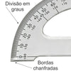Transferidor Acrílico Desetec Trident 180° 10cm - Modelo 8110
