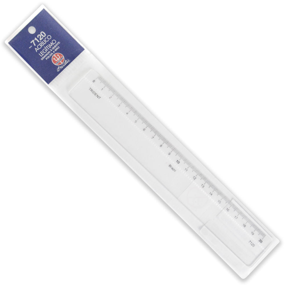 Régua de Acrílico Trident com Escala 20 Cm - Modelo 7120
