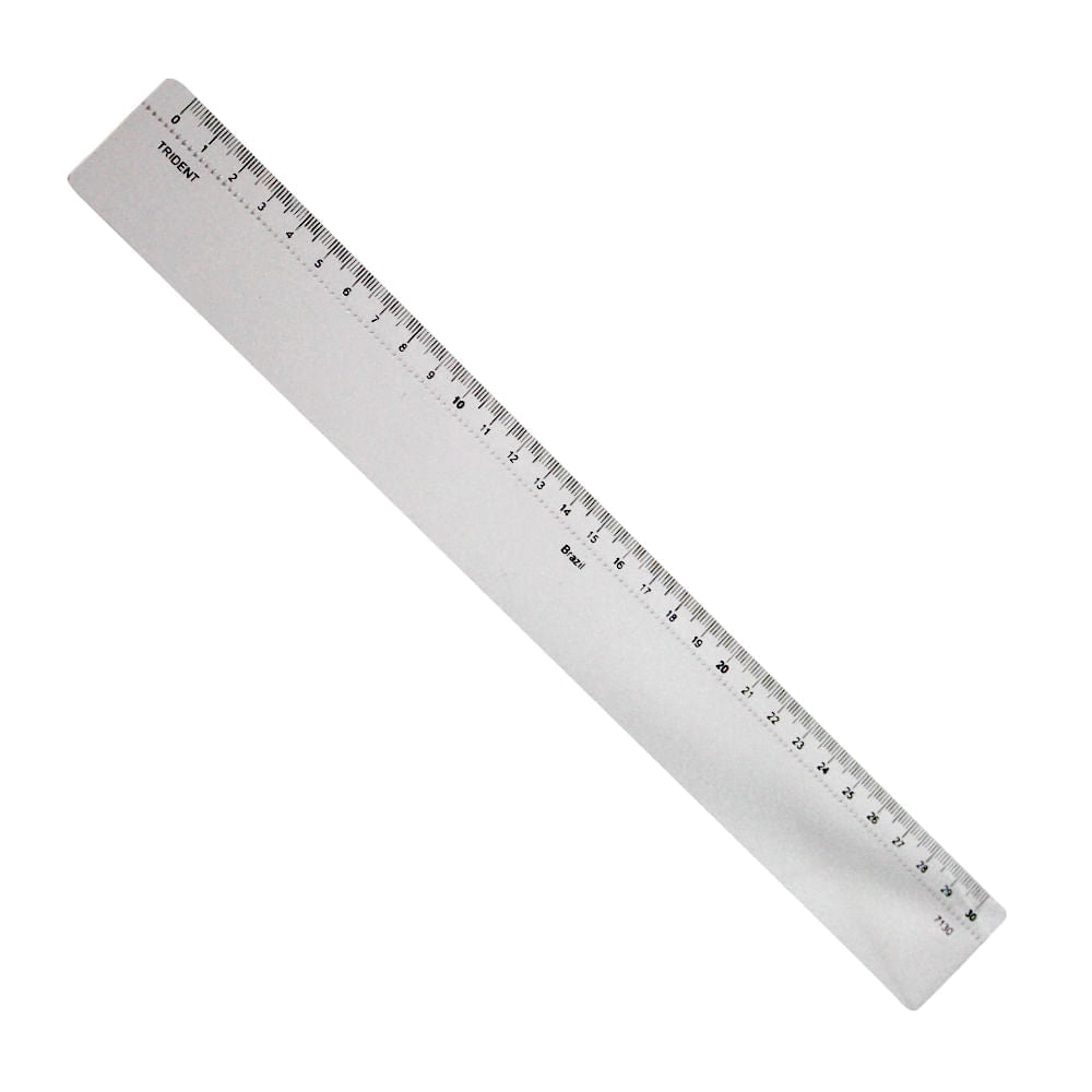 Régua de Acrílico Trident com Escala 30 Cm - Modelo 7130
