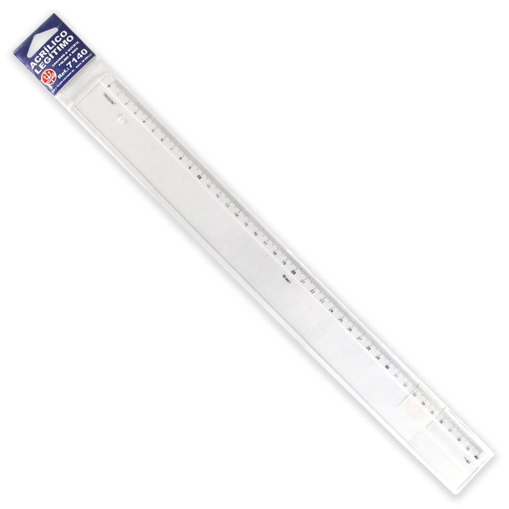 Régua de Acrílico Trident com Escala 40 Cm - Modelo 7140
