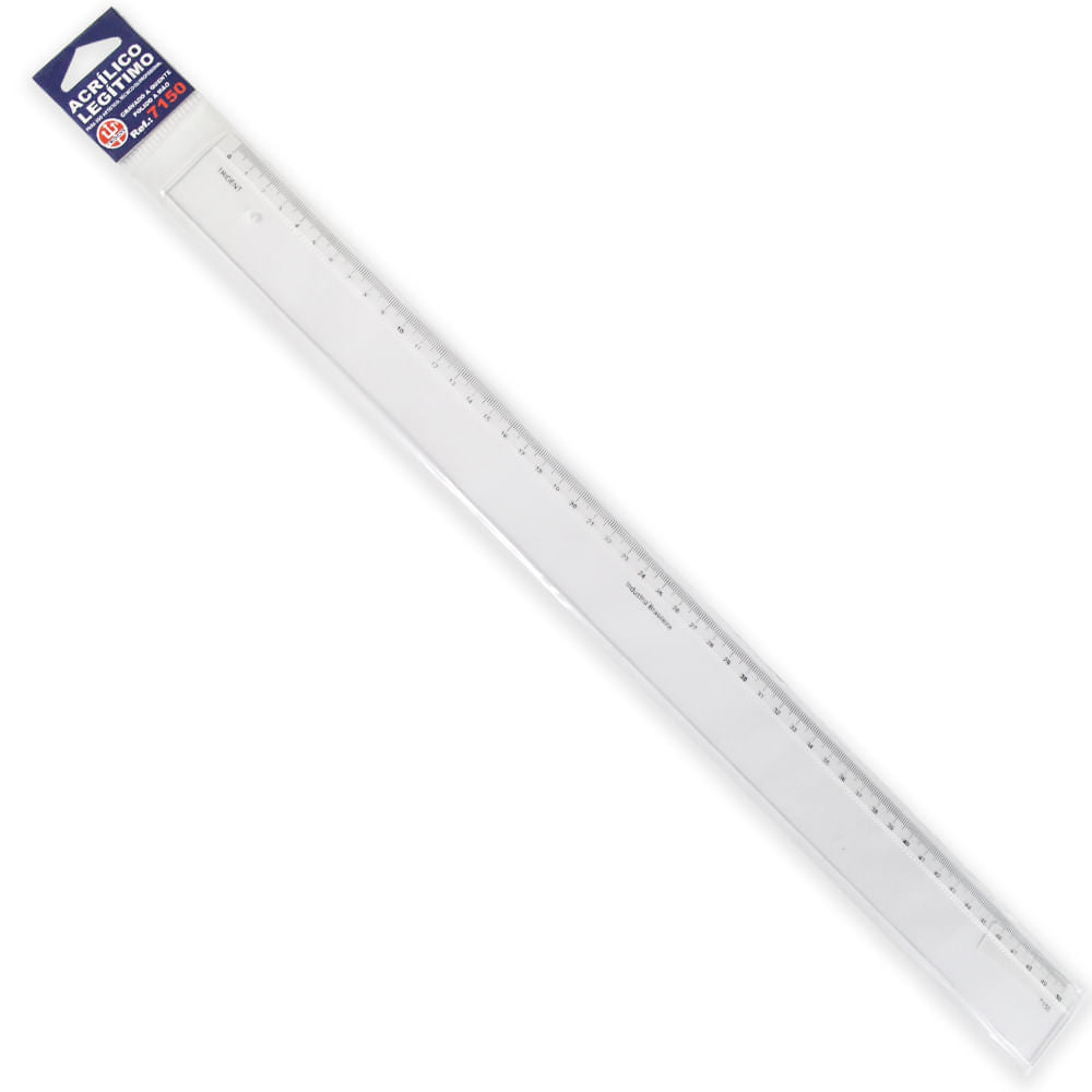Régua de Acrílico Trident com Escala 50 Cm - Modelo 7150
