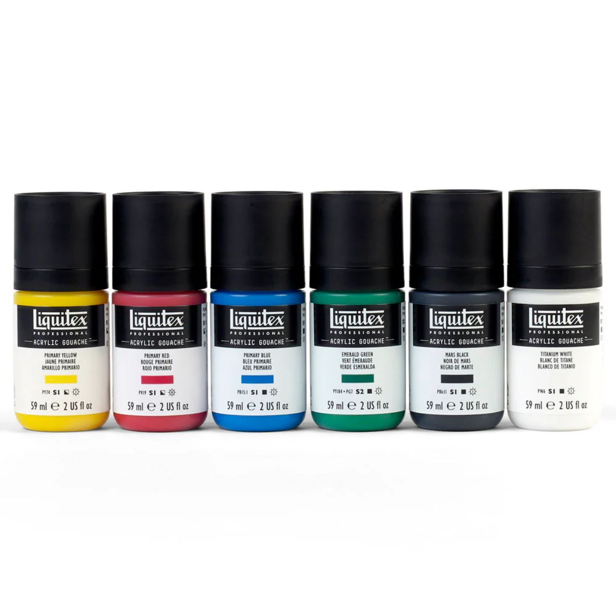 Estojo de Tinta Guache Acrílica Liquitex 59ml com 6 Cores Primárias