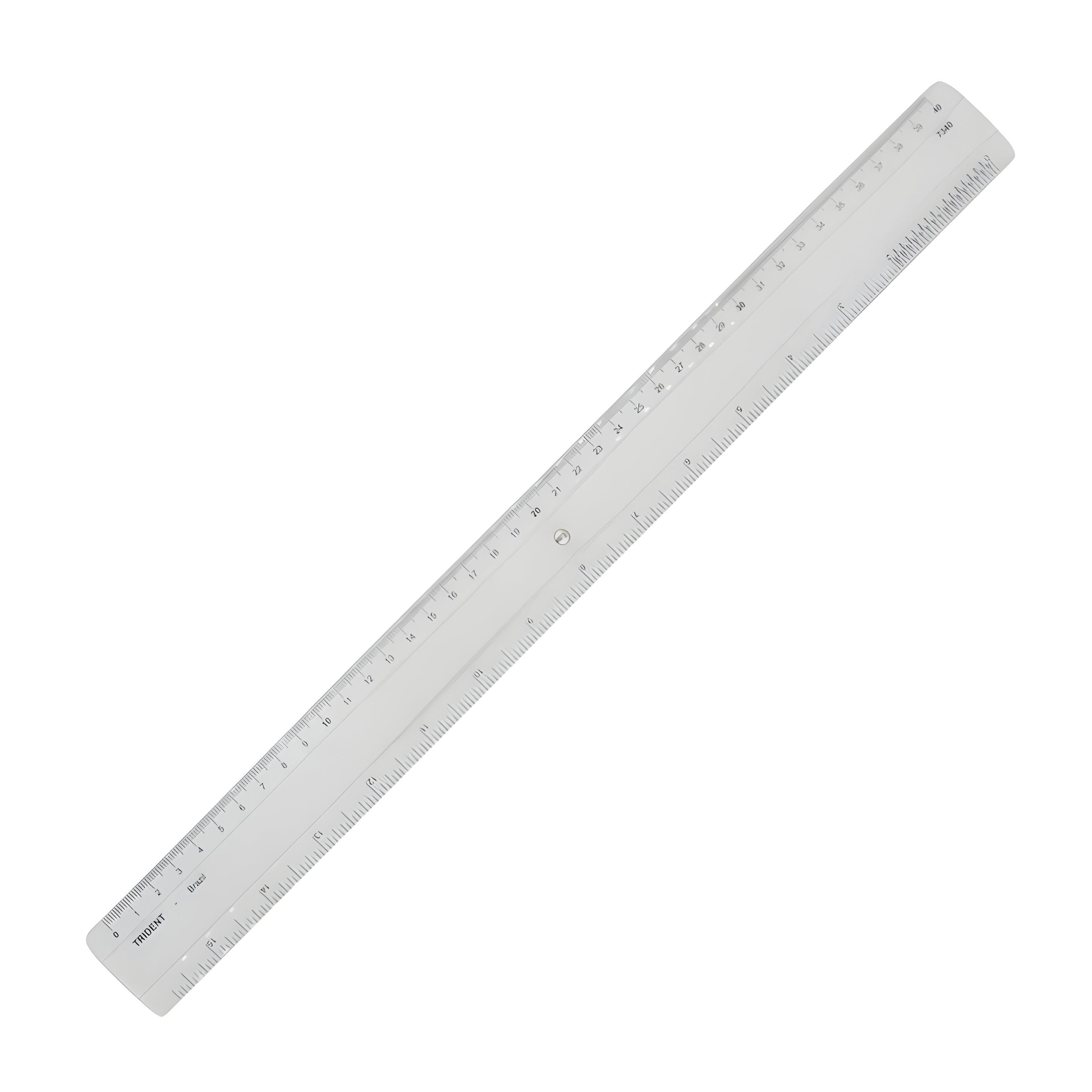 Régua de Acrílico Trident com Escalas em Milímetros e Polegadas - Modelo 7340

