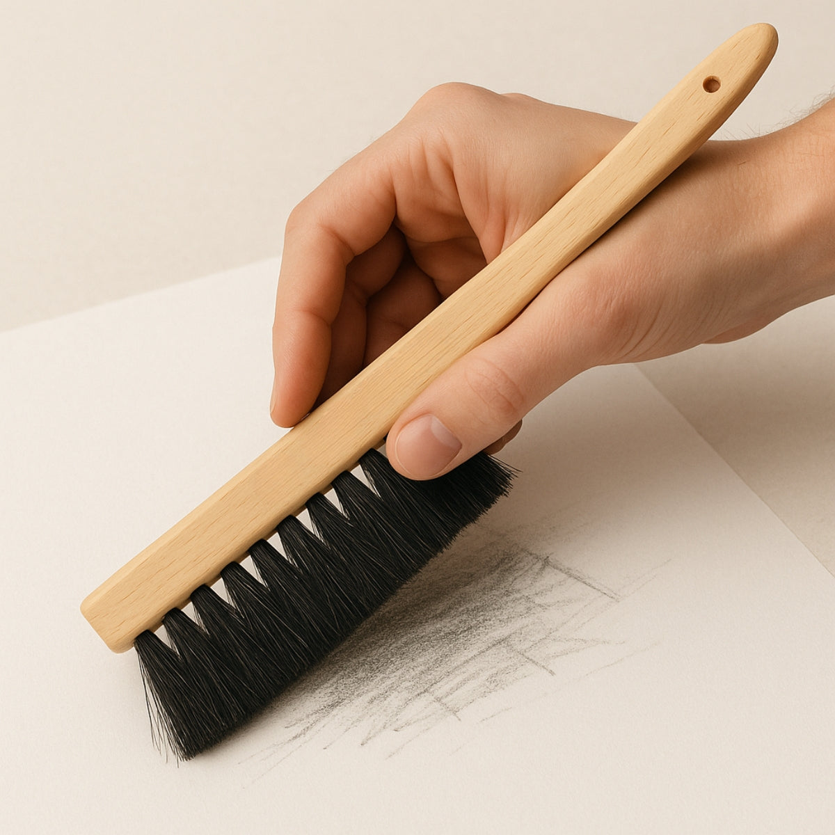 Escova Trident 25cm com Cerdas Naturais para Limpeza de Desenhos - Modelo 5050