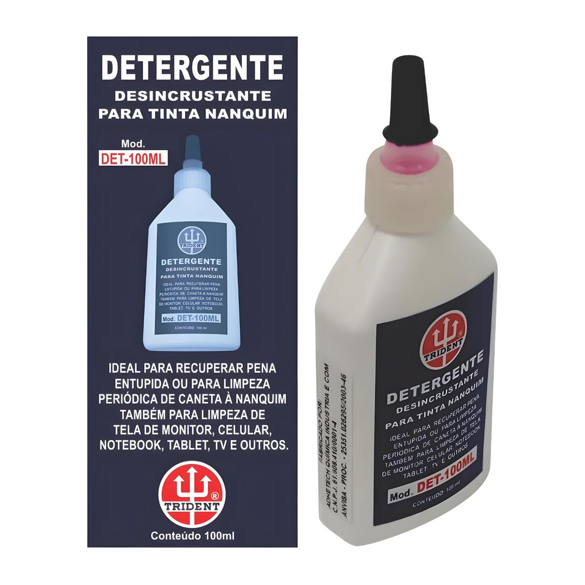Detergente Trident Desencrustante para Tinta Nanquim 100 Ml - Det