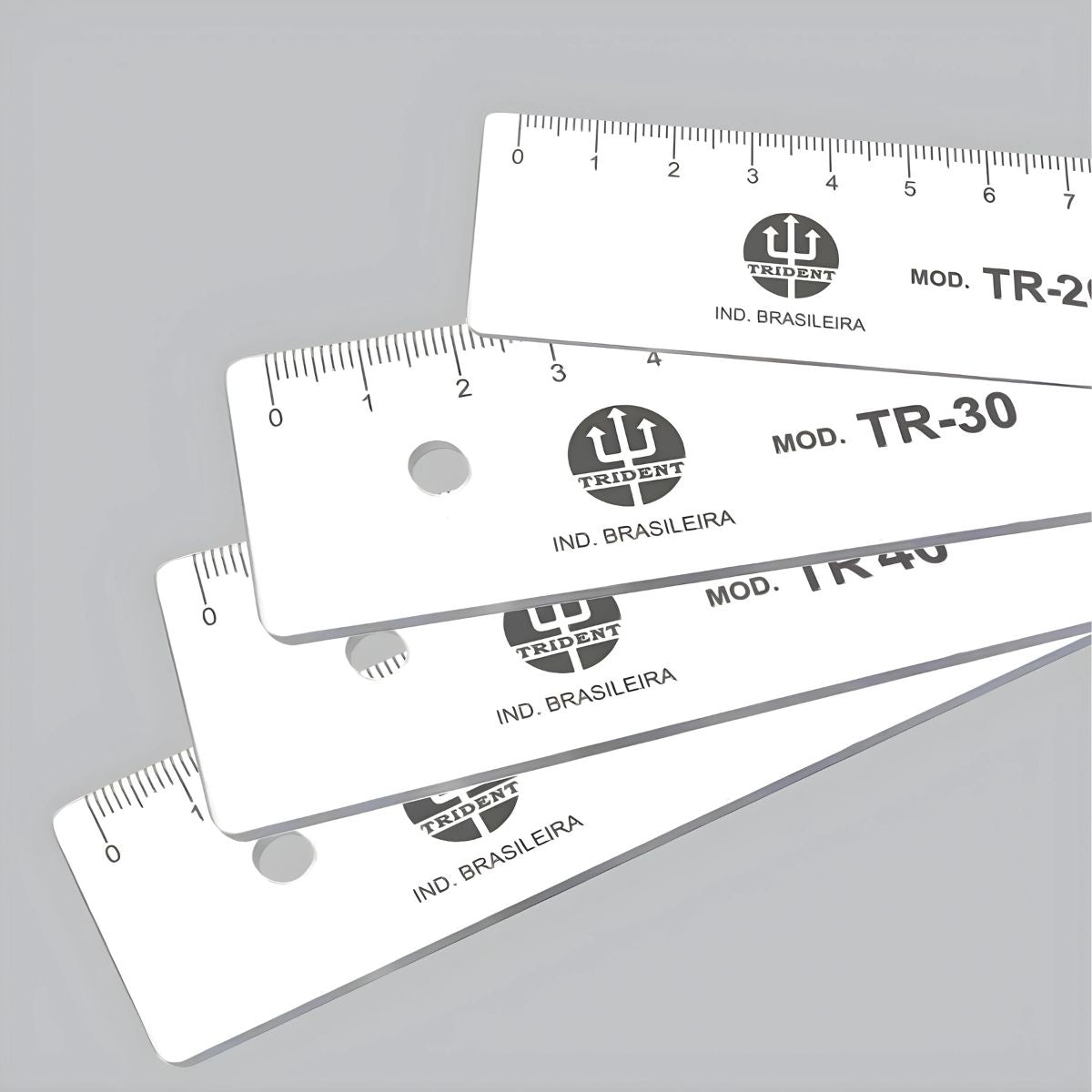 Régua em Pvc Transparente Trident 20 Cm - Modelo Tr-20
