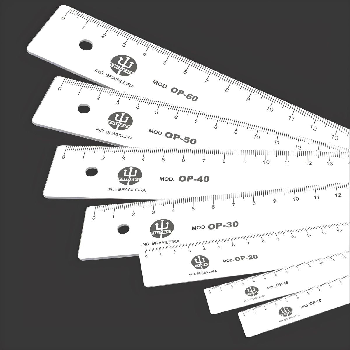 Régua em Pvc Transparente Trident 30 Cm - Modelo Tr-30
