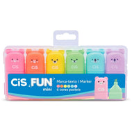 Estojo de Marca Texto Fun Mini 3.5Mm com 6 Cores - Pastel - Cis