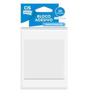 Bloco de Adesivo Sticky Notes 75x75mm com 50 Folhas - Transparente - Cis