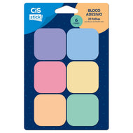 Bloco de Adesivo Sticky Notes 45x45mm com 20 Folhas - 06 Modelos - Cis