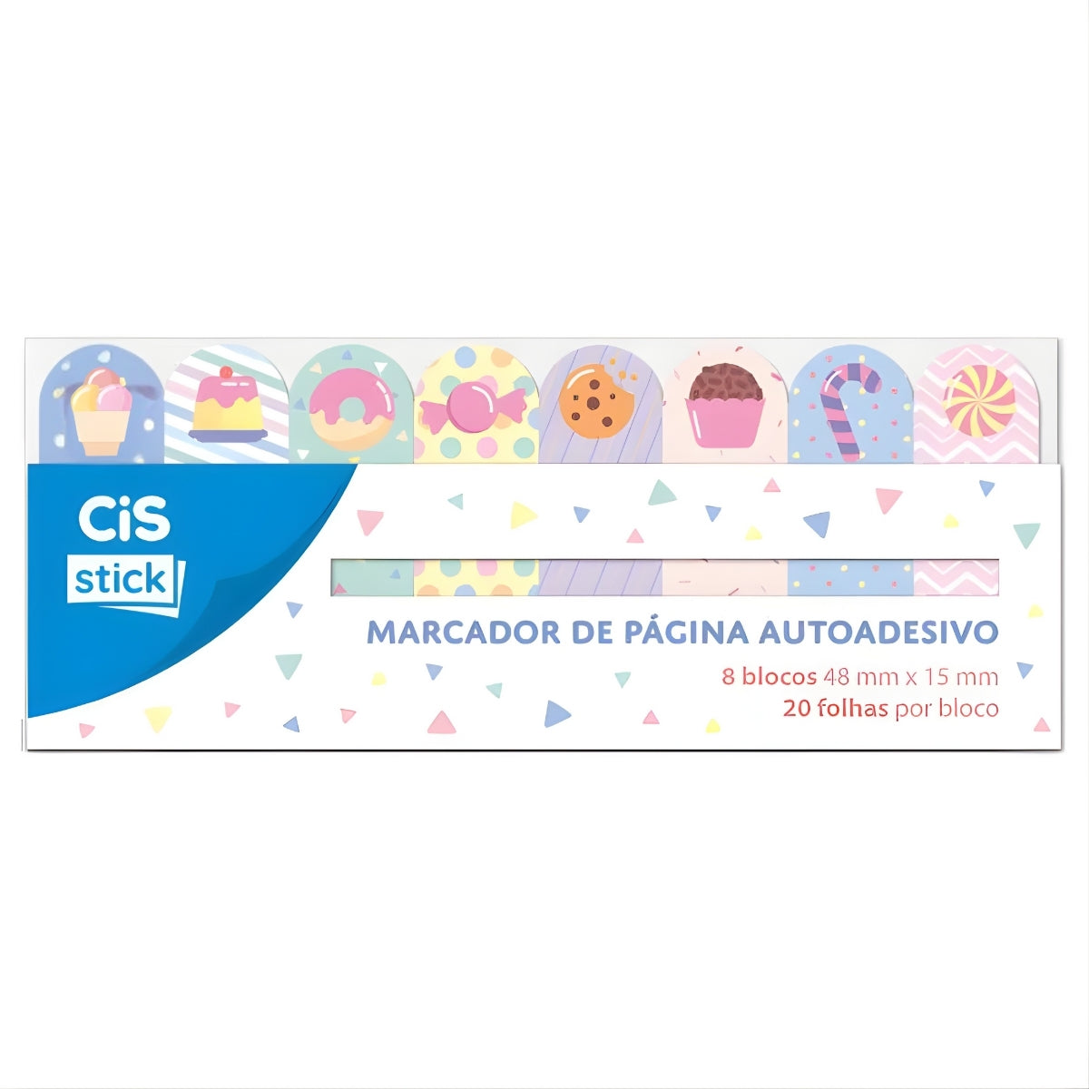 Bloco de Adesivo Sticky Notes 15x48mm com 20 Folhas - 08 Modelos Decorado - Cis