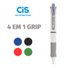 Caneta Esferográfica 4x1 Grip 0.7Mm com 4 Cores - Cis