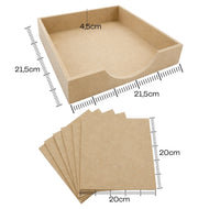 Descanso de Panela Mdf Cru 20x20x5cm com 6 Bases